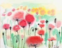 POPPY FIELD, TUSCANY by Judith Lee at Ross's Online Art Auctions
