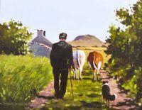 MILKING TIME NEAR SLEMISH by Gregory Moore at Ross's Online Art Auctions