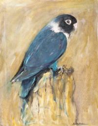 BLUE MASKED LOVE BIRD by Stephen McKeown at Ross's Online Art Auctions