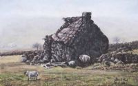 DERELICT COTTAGE by Sandra Nicholl at Ross's Online Art Auctions