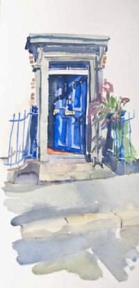 BLUE DOOR by Barbara Allen RUA at Ross's Online Art Auctions
