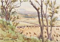 THE HAY FIELD by Robert Taylor Carson RUA at Ross's Online Art Auctions