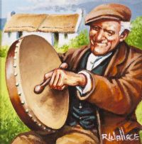 THE BODHRAN by Roy Wallace at Ross's Online Art Auctions