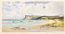 FAIRHEAD FROM BALLYCASTLE STRAND by Robert Cresswell Boak ARCA at Ross's Online Art Auctions