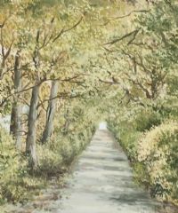 PATH BY THE TREES by Desmond Monroe at Ross's Online Art Auctions