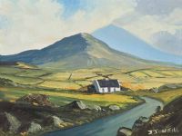 IRISH COTTAGE by J.J. O'Neill at Ross's Online Art Auctions