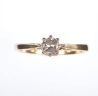 18 CT GOLD DIAMOND SOLITAIRE RING at Ross's Online Art Auctions