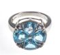 SILVER BLUE TOPAZ & AMETHYST RING at Ross's Online Art Auctions
