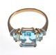 9 CT GOLD BLUE TOPAZ & DIAMOND RING at Ross's Online Art Auctions