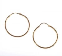 PAIR OF 9 CT GOLD CIRCULAR HOOPS at Ross's Online Art Auctions
