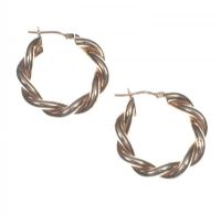 9 CT GOLD TWIST HOOP EARRINGS at Ross's Online Art Auctions
