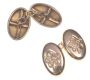 PAIR OF ENGRAVED GOLD PLATED CUFFLINKS at Ross's Online Art Auctions