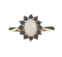 9 CT GOLD OPAL & SAPPHIRE RING at Ross's Online Art Auctions