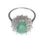 18 CT WHITE GOLD EMERALD & DIAMOND CLUSTER RING at Ross's Online Art Auctions