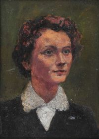 PORTRAIT OF THE ARTIST'S SISTER by William Conor RHA RUA at Ross's Online Art Auctions