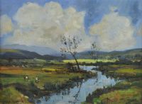 THE WATERING HOLE by David Johnston at Ross's Online Art Auctions