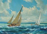 ROUNDING THE BUOY by Arthur H. Twells RUA at Ross's Online Art Auctions
