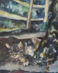 TABBY CATS by J. Tute at Ross's Online Art Auctions