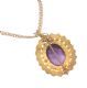 GOLD AMETHYST & SEED PEARL BROOCH/PENDANT ON A GOLD CHAIN at Ross's Online Art Auctions