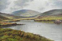 LAKE IN THE GLENS by Charles McAuley at Ross's Online Art Auctions