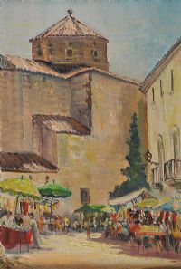MARKET DAY, SPAIN by Allan Ardies at Ross's Online Art Auctions