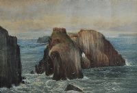 CARRICK A REDE ROPE BRIDGE by Andrew Nicholl RHA at Ross's Online Art Auctions