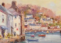 SOFT LIGHT, POLPERRO, CORNWALL by Colin Gibson at Ross's Online Art Auctions