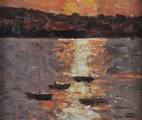 SUNSET, DONEGAL by David Johnston at Ross's Online Art Auctions