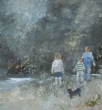 FAMILY STROLL by Tom Kerr at Ross's Online Art Auctions