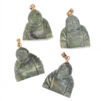 SET OF FOUR CARVED JADE BUDDHA PENDANTS at Ross's Online Art Auctions