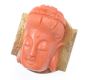 18 CT GOLD CARVED CORAL GUAN YIN PENDANT at Ross's Online Art Auctions