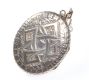 LARGE OVAL ENGRAVED SILVER LOCKET ON A SILVER ART DECO STYLE BROOCH at Ross's Online Art Auctions