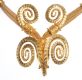 HEAVY INTRICATE 18 CT GOLD RAMS HEAD NECKLACE WITH BEADWORK DETAILING & RUBY EYES at Ross's Online Art Auctions