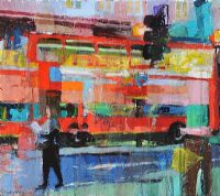 BUS, THE STRAND, LONDON by Colin Davidson RUA at Ross's Online Art Auctions