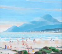THE MOURNE MOUNTAINS FROM DUNDRUM STRAND by Cupar Pilson at Ross's Online Art Auctions