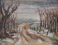 ROAD THROUGH THE TREES, WINTER by Gladys Maccabe HRUA at Ross's Online Art Auctions