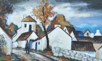ON THE PATH THROUGH THE VILLAGE by Markey Robinson at Ross's Online Art Auctions