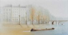 RIVER BARGE, IRELAND by Anthony Klitz at Ross's Online Art Auctions