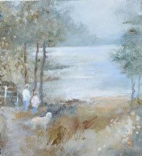 A WALK BY THE LOUGH by Tom Kerr at Ross's Online Art Auctions
