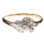18CT GOLD AND TRIPLE DIAMOND TWIST RING at Ross's Online Art Auctions