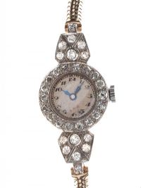 9CT WHITE GOLD AND DIAMOND COCKTAIL WATCH AND BRACELET at Ross's Online Art Auctions