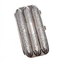 ENGRAVED STERLING SILVER CIGAR CASE at Ross's Online Art Auctions