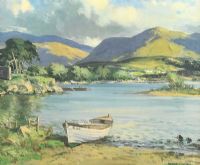 BEACHED ROWING BOAT, CONNEMARA by Maurice Canning Wilks ARHA RUA at Ross's Online Art Auctions