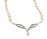 CULTURED PEARL NECKLACE WITH 9CT WHITE GOLD AND DIAMOND DETAILING at Ross's Online Art Auctions
