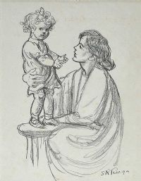 MOTHER & CHILD by Sophia Rosamund Praeger HRHA HRUA at Ross's Online Art Auctions