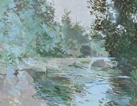 REFLECTIONS ACROSS THE RIVER by Terence P. Flanagan RHA RUA at Ross's Online Art Auctions