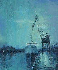 UNLOADING AT QUEEN'S QUAY by Colin H. Davidson at Ross's Online Art Auctions
