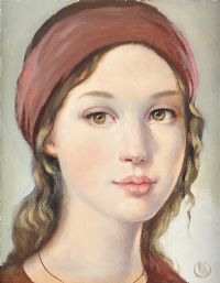THE RED HAIRBAND by Ken Hamilton at Ross's Online Art Auctions