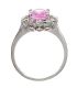 18CT WHITE GOLD PINK SAPPHIRE AND DIAMOND CLUSTER RING at Ross's Online Art Auctions