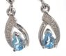 PAIR OF 9CT WHITE GOLD DIAMOND AND AQUAMARINE DROP EARRINGS at Ross's Online Art Auctions